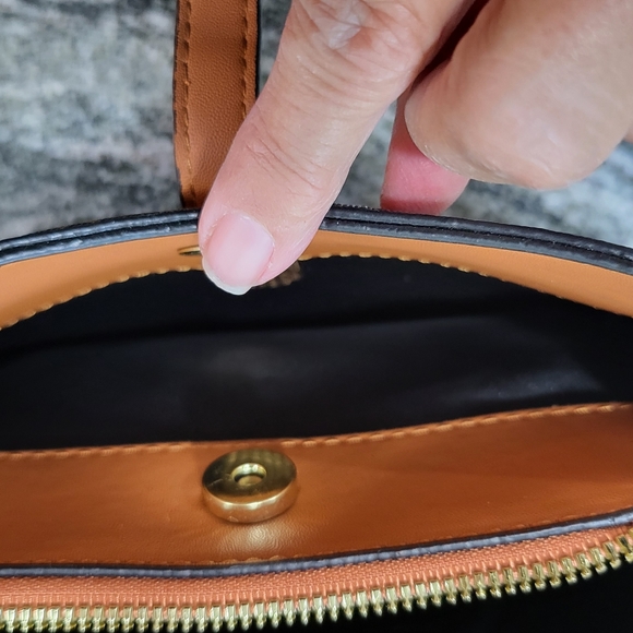 🏖️ NEW Coffee & Cognac Bucket Bag with Crossbody Strap - Picture 14 of 16